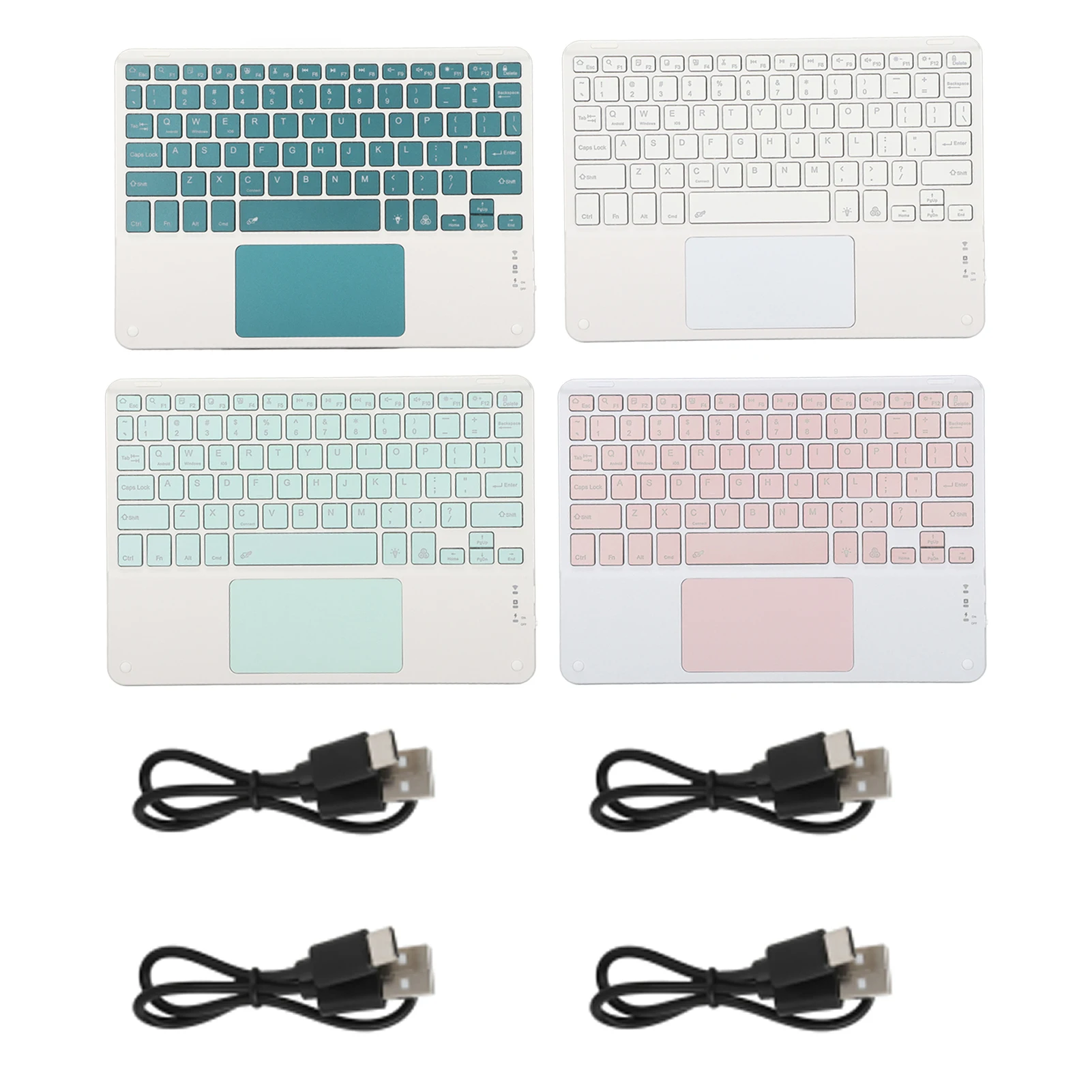 

Wireless Touchpad Keyboard 10inch Waterproof Dustproof Wireless Keyboard with Touchpad Low Noise with RGB Backlight for Home