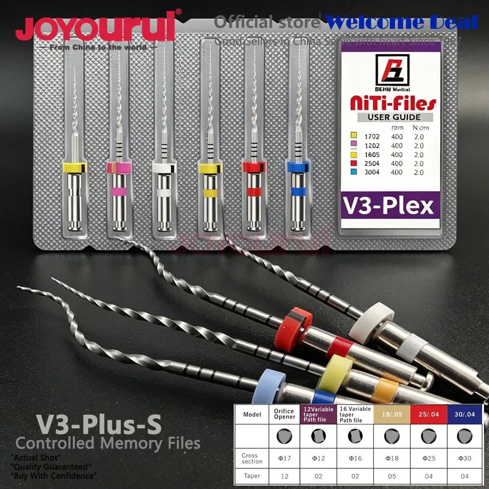 6Pcs/Pack Dental Plus File Heat Activated Nickel Titanium Root Canal Endodontic Rotary Files Dentistry Materials for Endo Motor
