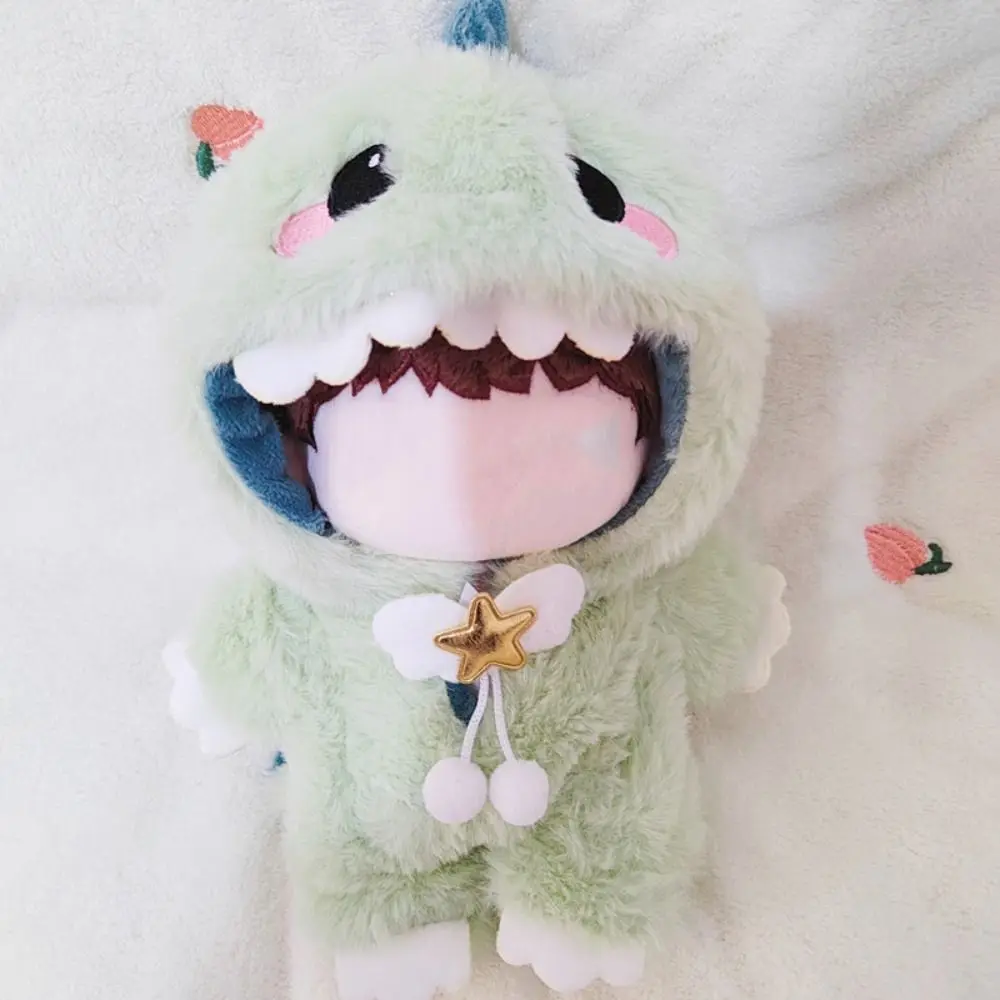 

20 см кукла, плюшевая одежда, комбинезон с мультяшными животными, динозавр, кролик, игрушки, аксессуары, переодевание, игра, хлопковая набивка, волосатый подарок