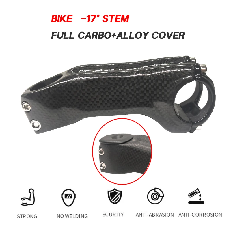 

Вынос велосипеда MTB из углеродного волокна, детали для горного/дорожного велосипеда, угол-17 градусов, 70/80/90/110/110/120 мм, вилка 28,6 мм, руль 31,8 мм