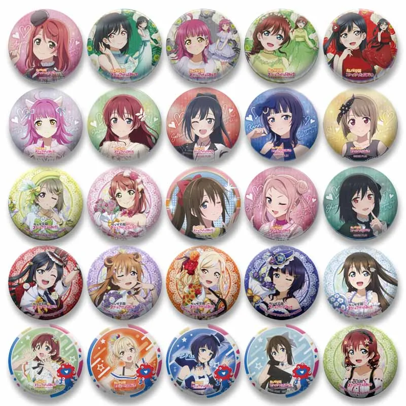 

Anime Game Nijigasaki High School Idol Club Button Pins Cartoon Girls Setsuna Yuki Kasumi Nakasu Brooch Jewelry Badges Ornaments