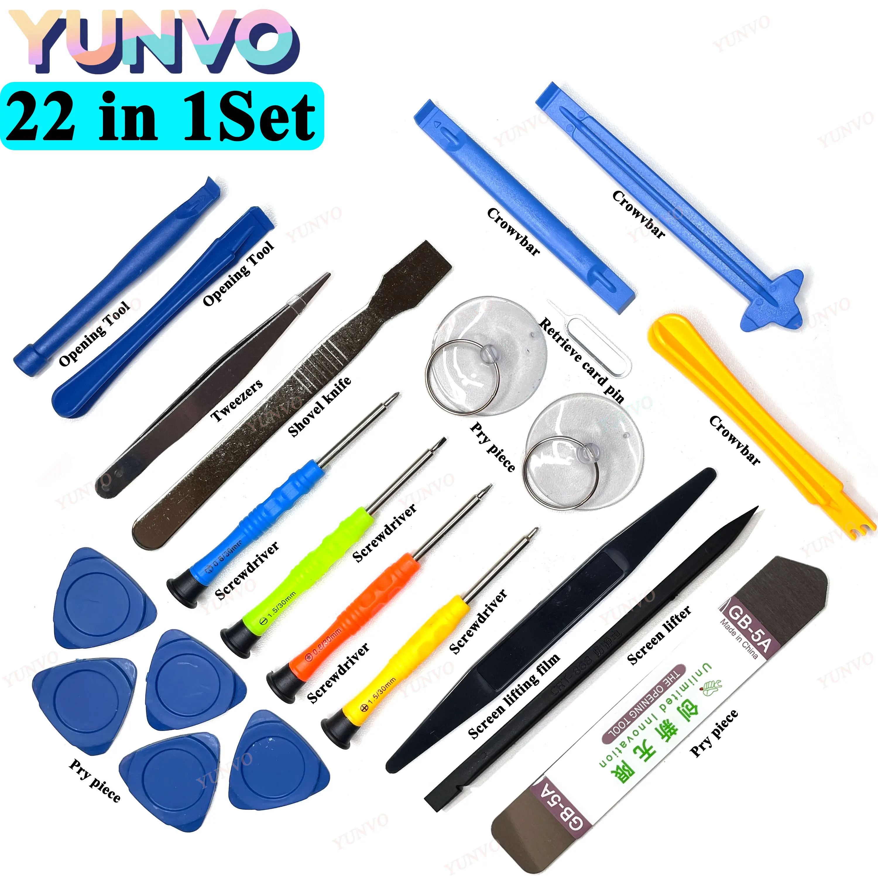 22 in 1 Mobile Phone Repair Tools Disassemble Repair for iPhone Screwdriver Combination Skid Multi Function Disassembly Set