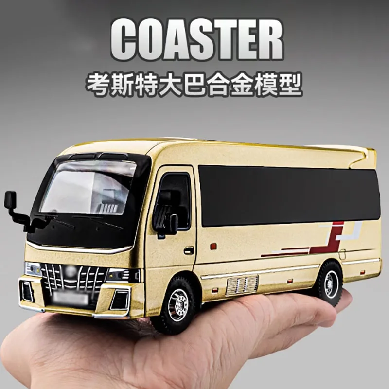 Diecast 1:32 Scale COASTER Alloy Business Bus Model Boy Toy Car Collection Toy Holiday Gift Scene Decoration