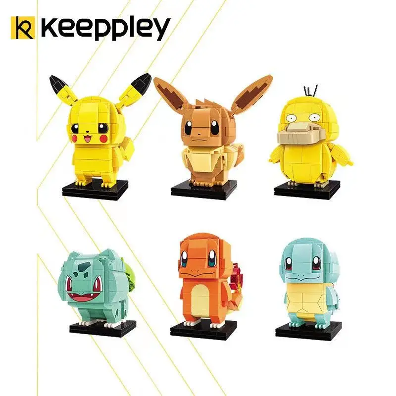 Pokemon Building Blocks Bricks Kits Pikachu Charmander Eevee Venusaur Cartoon Anime Pokéball Model Figures Toy for Children Gift