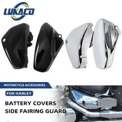 Black Motorcycle Left Right Battery Chrome Side Fairing Guard Cover ABS For Suzuki Boulevard Voluisa C50 VL400 VL800 2005-2017