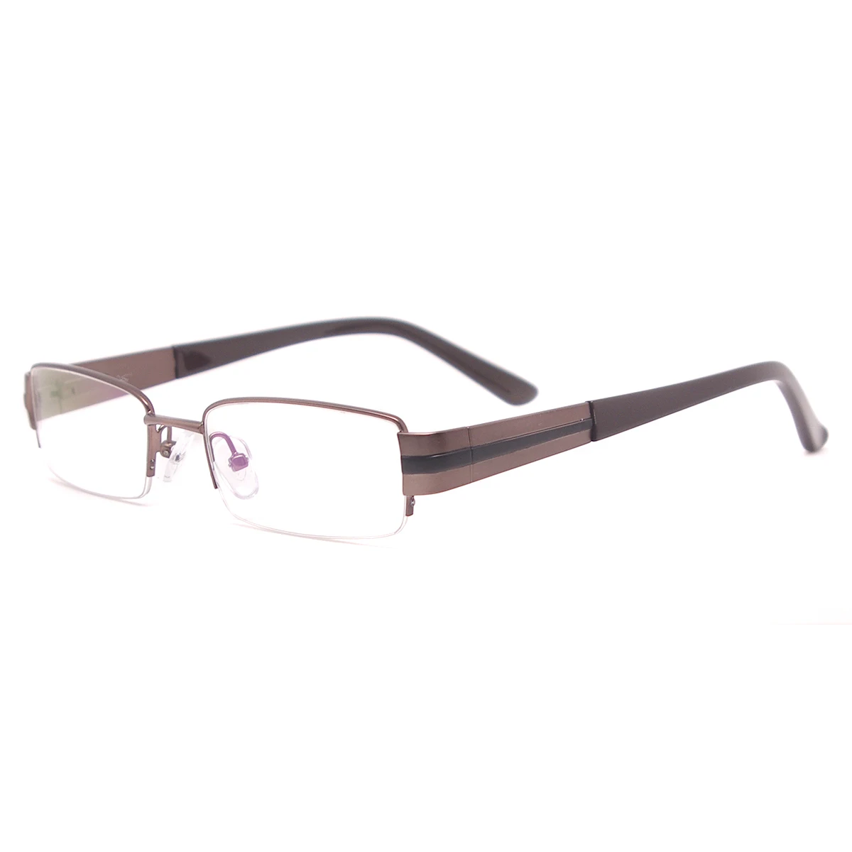 Metal Eyeglass Frames Half Rim Rectangle Spectacles Men Classic Prescription Glasses For Myopia & Reading