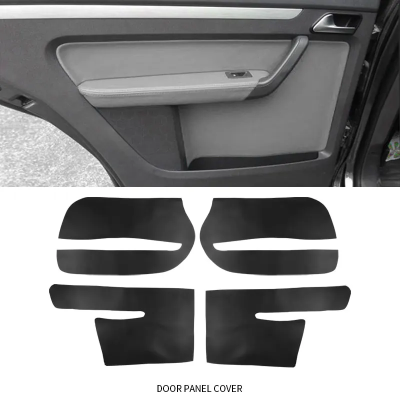 Soft Leather Door Panel Cover For VW Touran 2006 2007 - 2015 4pcs Car-styling Door Armrest Panel Skin Cover Sticker Trim