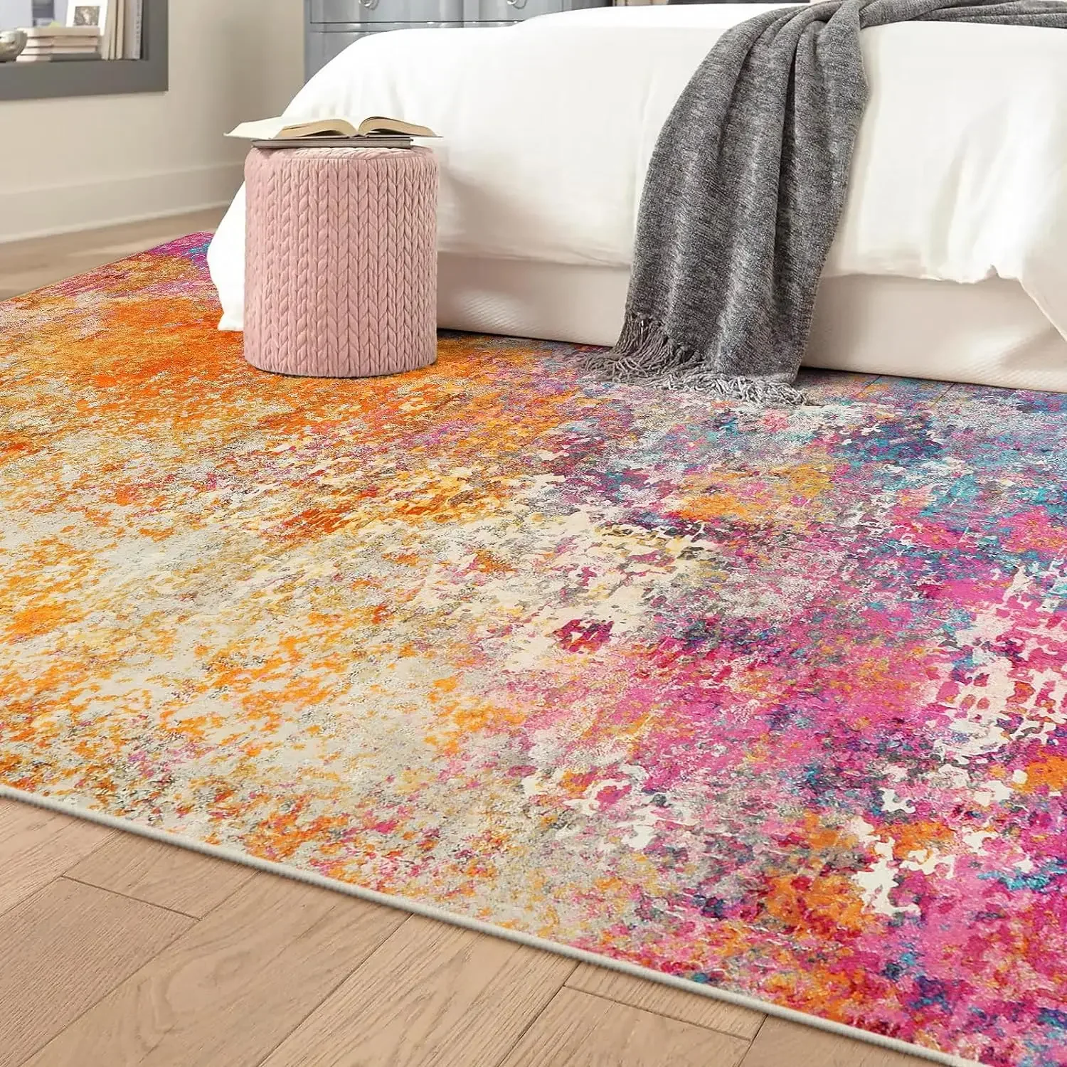 VIKAMA Simple Light Luxury Style Crystal Velvet Carpet Soft and Comfortable Living Room Study Carpet Sofa Checkroom Rugs
