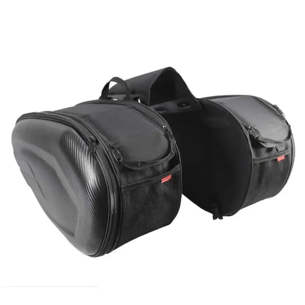 Motorcycle Waterproof Saddle Bag / Motorcycle Side Helmet Riding Travel Bags + Rain Cover One Pair