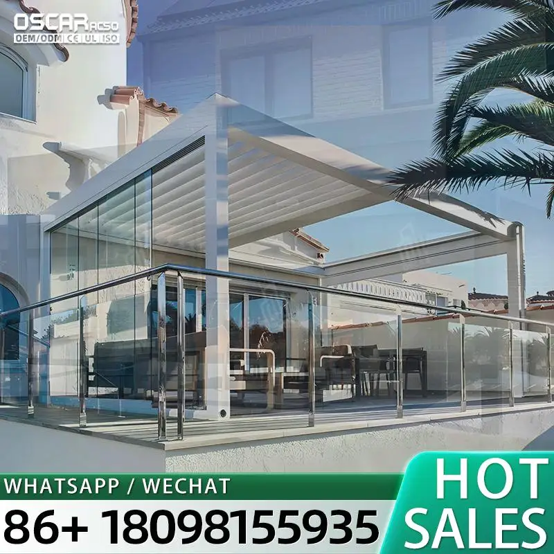 4x6M Traffic White Bioclimatic Louvered Outdoor Aluminum  for Garden Patio Poolside Pergola
