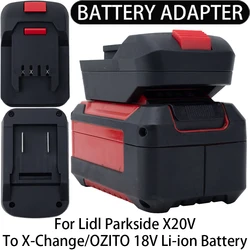Adapter Converter For Lidl Parkside X20V Li-Ion Tool To Einhell OZITO 18V Li-Ion Battery Adapter Converter Power Tool Accessory