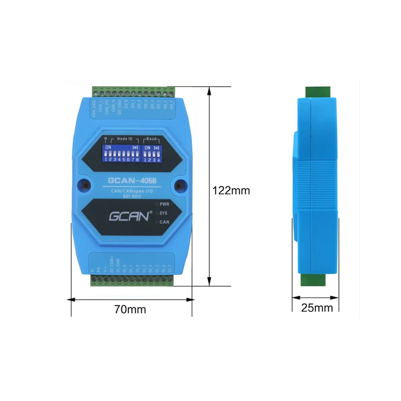 

CAN/CANopen Interface DI/DO Data Acquisition Module for CAN Industrial Automation Control System