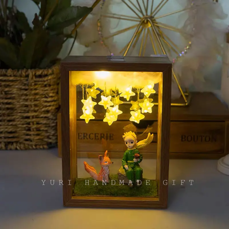 Prince Rose Nightlight Handmade DIY Tabletop Decoration Ambiance Lamp Christmas Birthday Gift