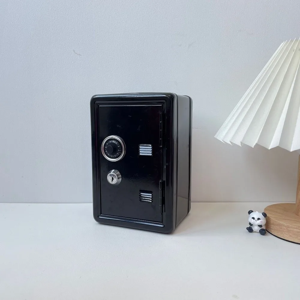 Portable Password Lock Mini Safe Box Cabinet Metal Piggy Bank Anti-Theft Strongbox Valuables Security