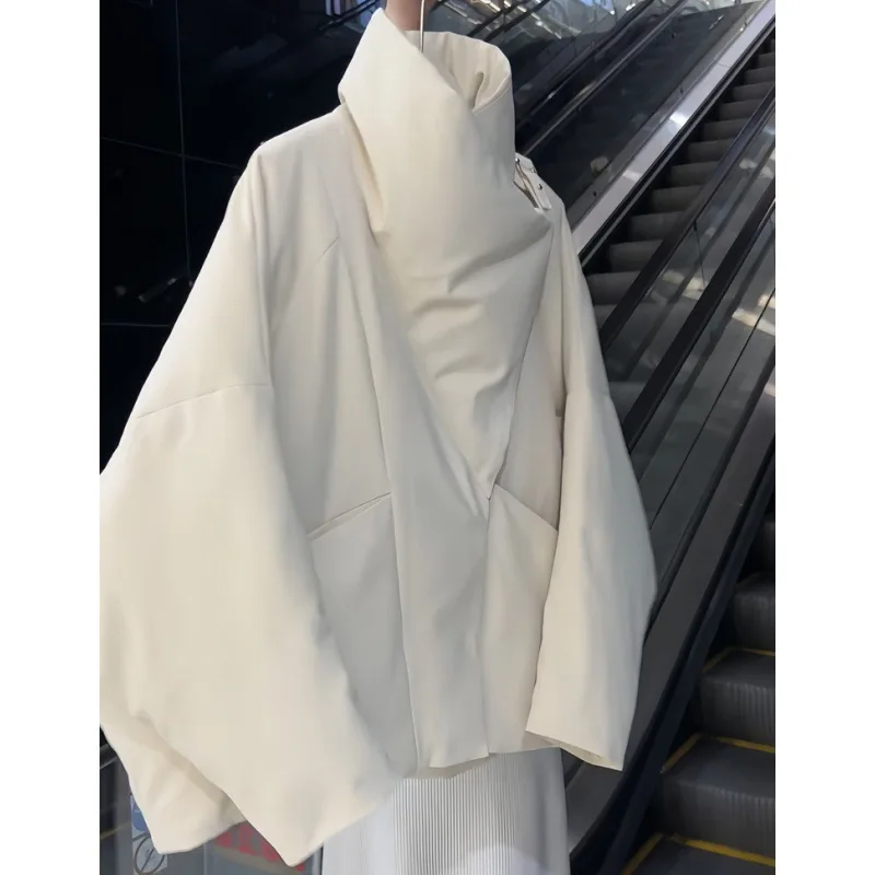 الفاخرة كبيرة التلبيب معطف الخريف الشتاء الدافئة سترة المرأة الدافئة تصميم القطن وسادة مبطنة قصيرة سترة منفوخة الشتاء ملابس النساء