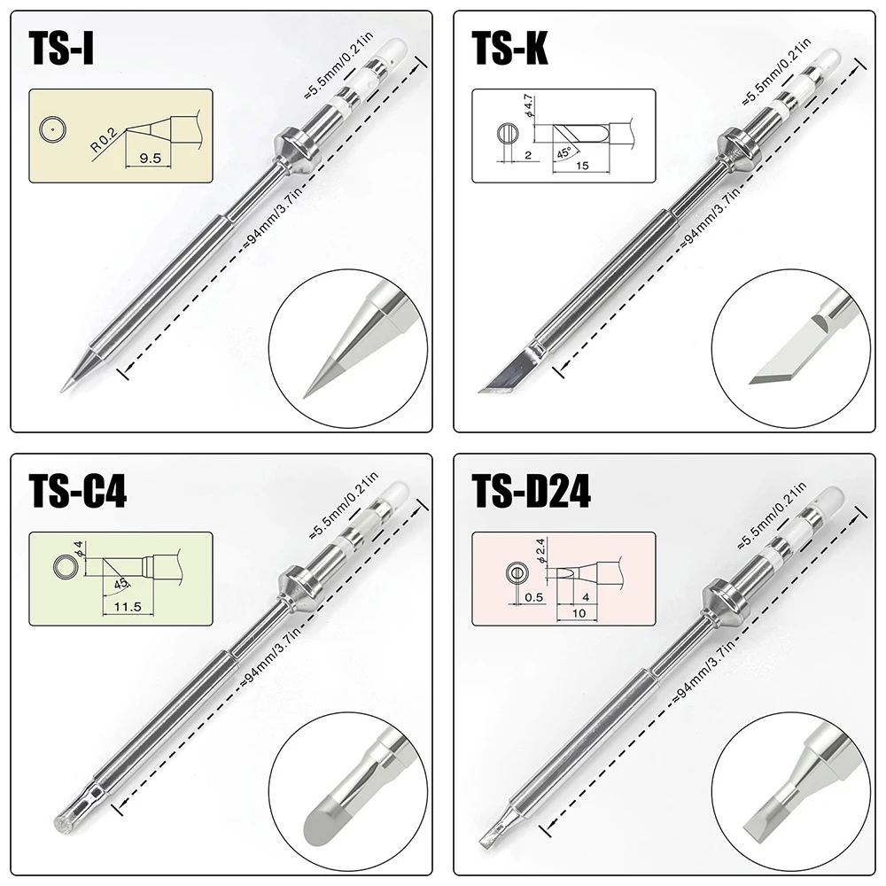 Pine64 TS101 Ferro De Solda Dica, TS-B2 BC2 Modelos de Substituição para Pinecil, TS Series, DIY Combinação Pacote