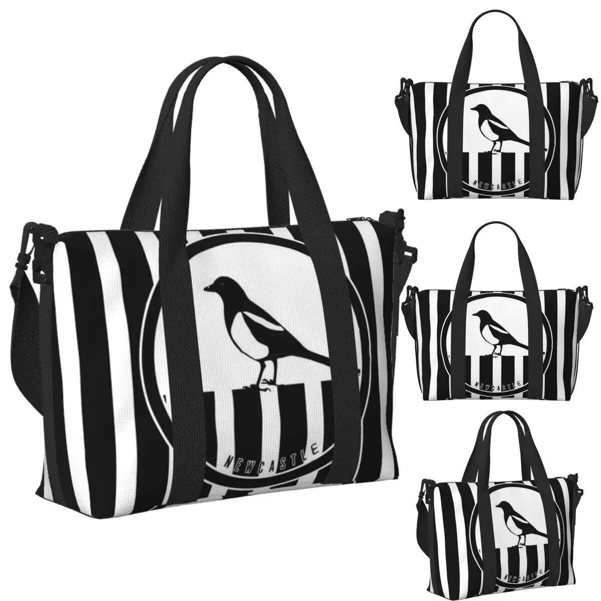 

Custom Newcastle - Magpies Beach Travel Bag Large Capacity Tote Bags for Gym Yoga Women Shopping Duffle Shoulder Bag