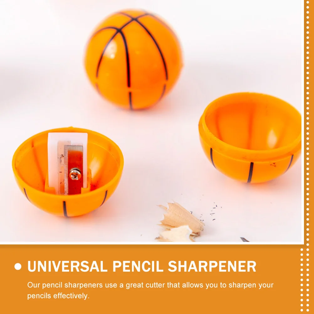 16pcs Basketball-Shaped Pencil Sharpener Compact Portable Manual Sharpener For Kids Students Small Stationery Supply Tool