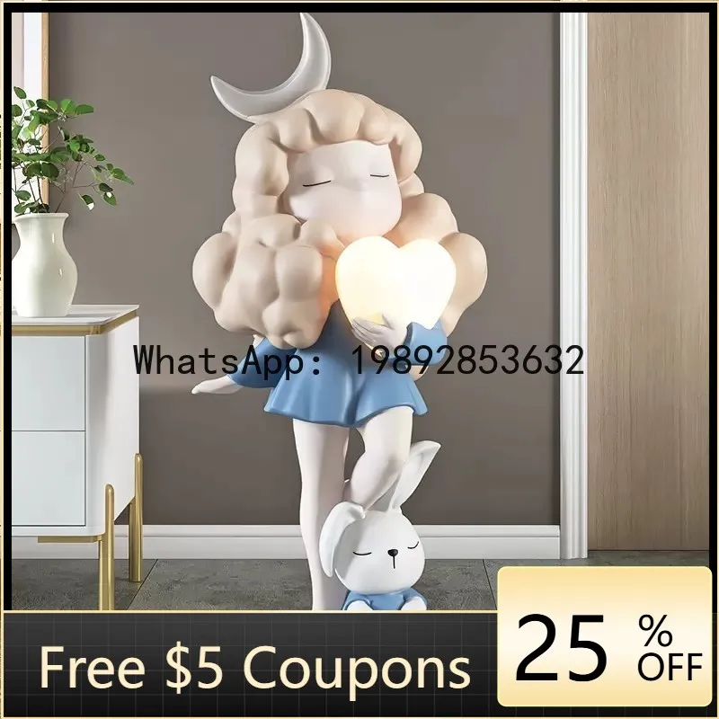 

BF Moon Girl Figurine Floor Large Living Room Trendy TV Cabinet Sofa Side Creative Home Decoration