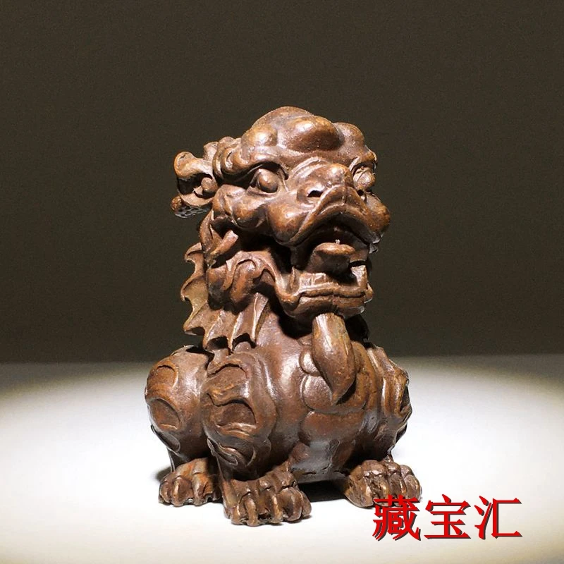 

Collecting from countryside, purple copper, Pixiu, divine beast handle pieces, tea pets sculptures, nostalgic tabletop