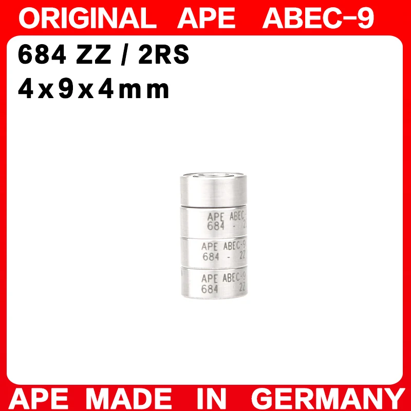 10-200PCS Germany ABEC-9 Bearing 684 ZZ 2RS 4x9x4 MM 684-2RS 684ZZ Z RS LB LU - 2Z Miniature Precision Ball Bearings