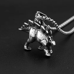 Fashion Creative 316L Stainless Steel Cute Dinosaur Necklace for Men Women Unique Animal Pendant Biker Amulet Jewelry Wholesale