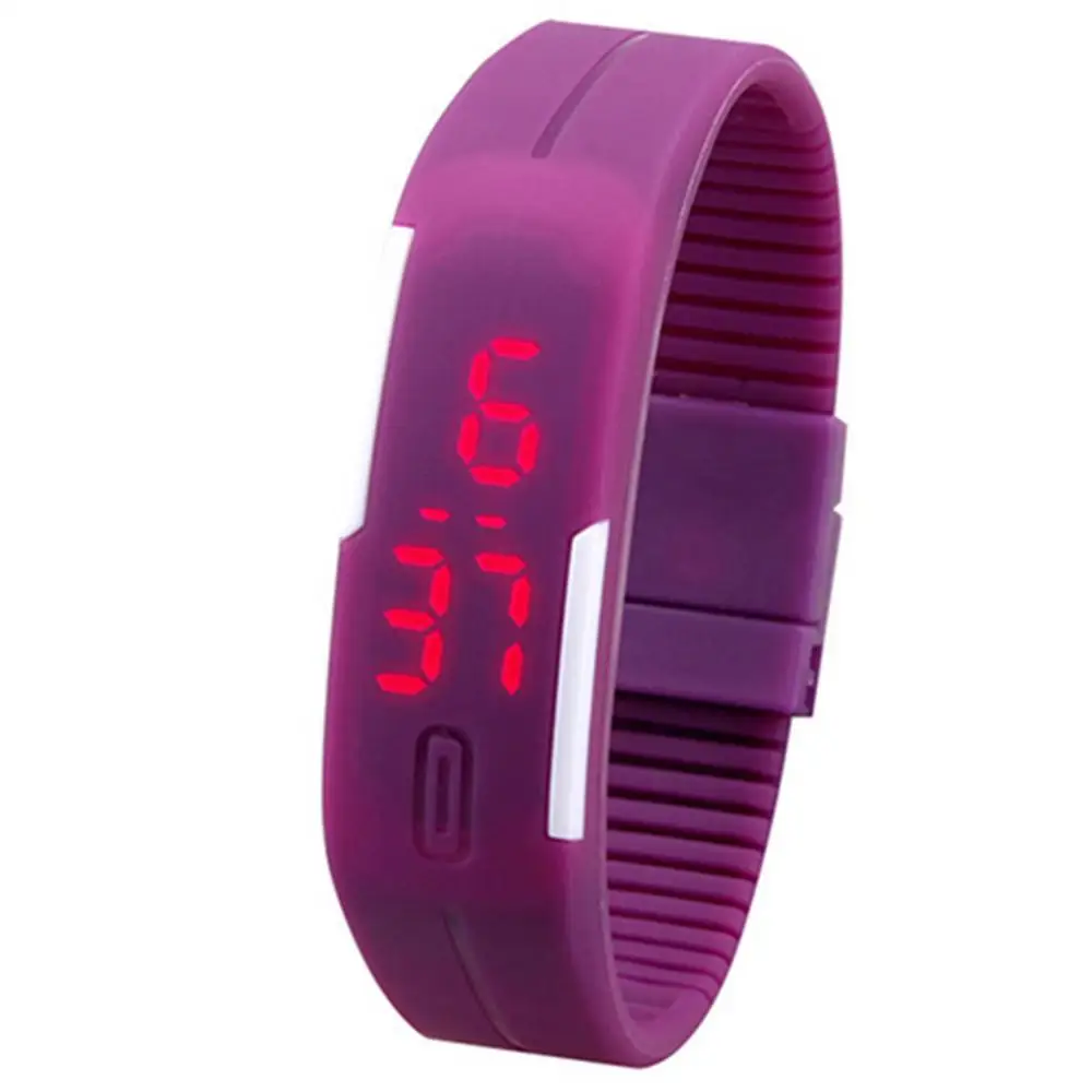 Men Women Silicone Wrist Watch Red LED Sports Bracelet Touch Digital Wrist Watch