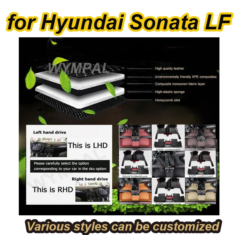 

LUXURY For Hyundai Sonata LF 2019 2018 2017 2016 2015 Car Floor Mats Interior Carpets Auto Accessories Styling Custom Rugs