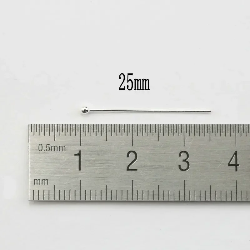 20 قطعة 925 فضة كرة مستديرة دبوس الرأس رئيس دبابيس 25 مللي متر (1 بوصة) هيبوالرجينيك DIY بها بنفسك الحرفية صنع المجوهرات