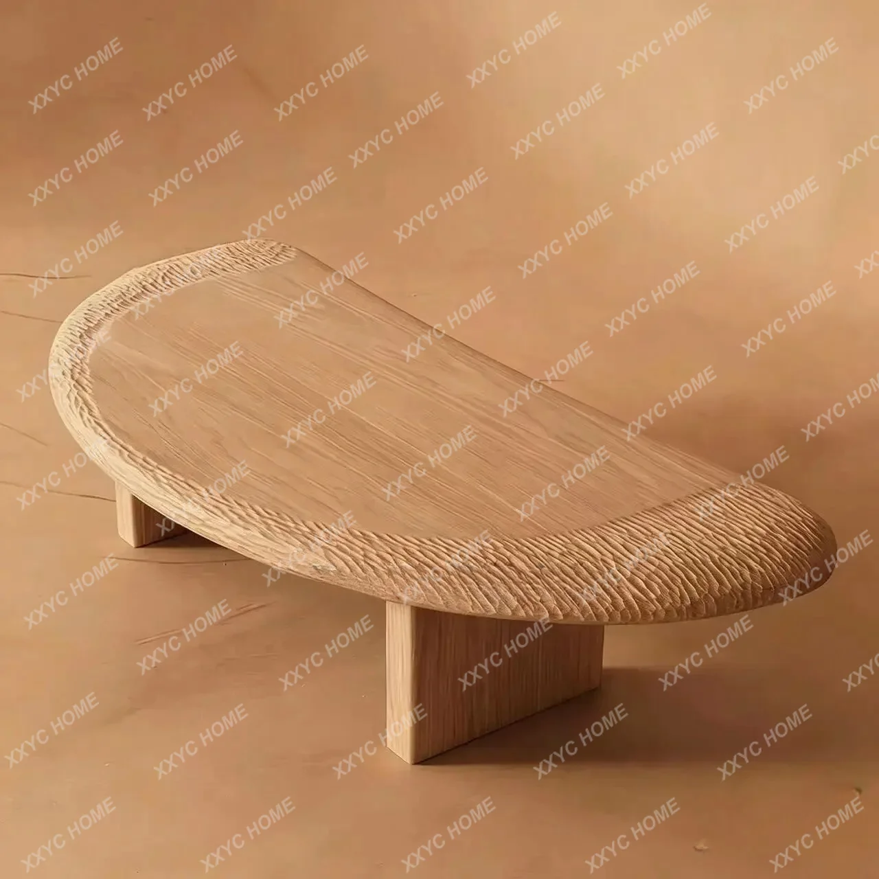 

Wabi-sandy Wind Solid Wood Oval Coffee Table Designer High-end Living Room Small Apartment Coffee Table