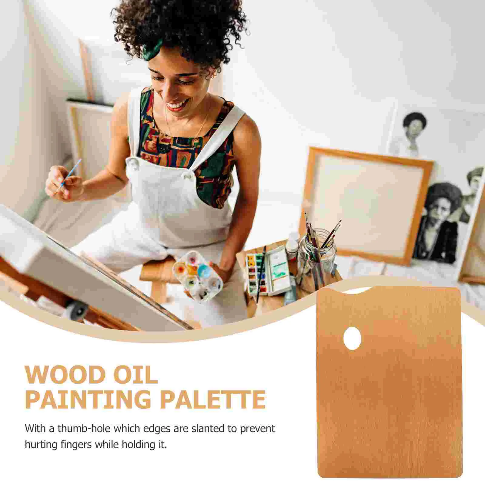 Oil Painting Wooden Color Square Professional Oil Acrylic Paint Drawing Supplies 20x30cm Oil Painting Palette