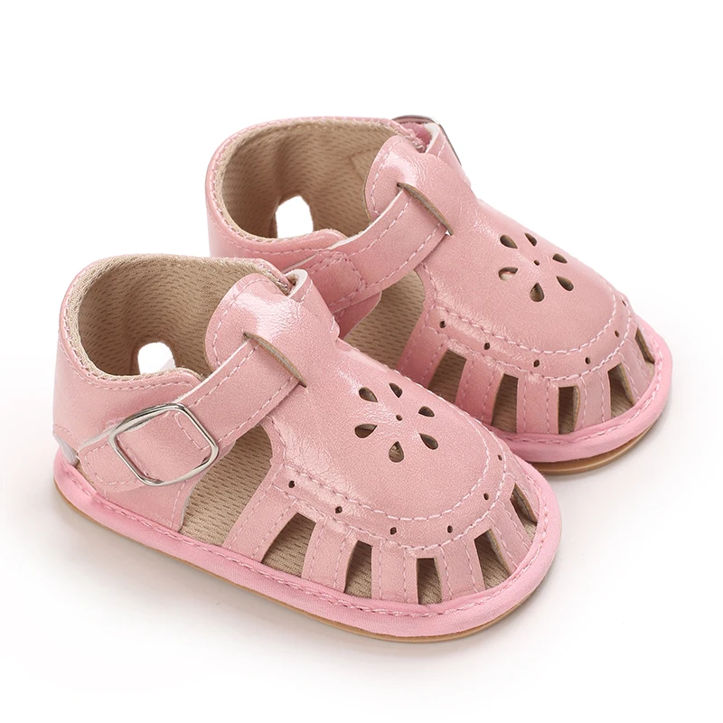 HAIZHIW Rubber Soft Sole Non-Slip Solid ColorToddler First Walker Baby Crib Newborn Baby Summer Sandals Infant Boy Girl Shoes