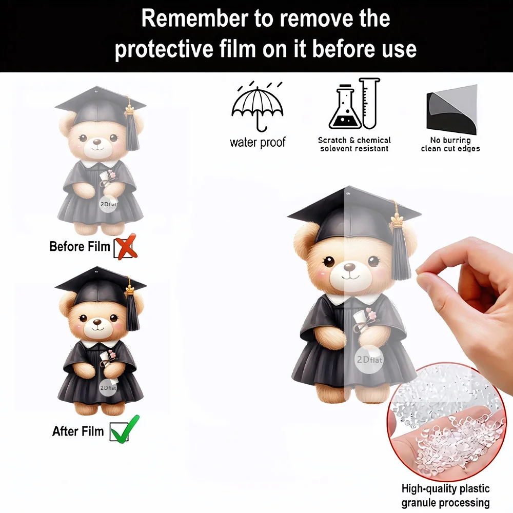 Hanging Car Mirror Charm Animal Pattern Acrylic Pendant for Student Accessory Gift For Couples Backpack Decoration