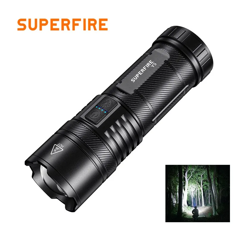

Factory Hot Selling High Power Zoomable Y5 Flashlight LED Waterproof Flashlight With Power Bank Function