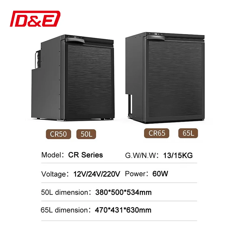 

DC12V DC24V AC220V Durable Refrigerator CR65 For RV Truck Camper Motorhome
