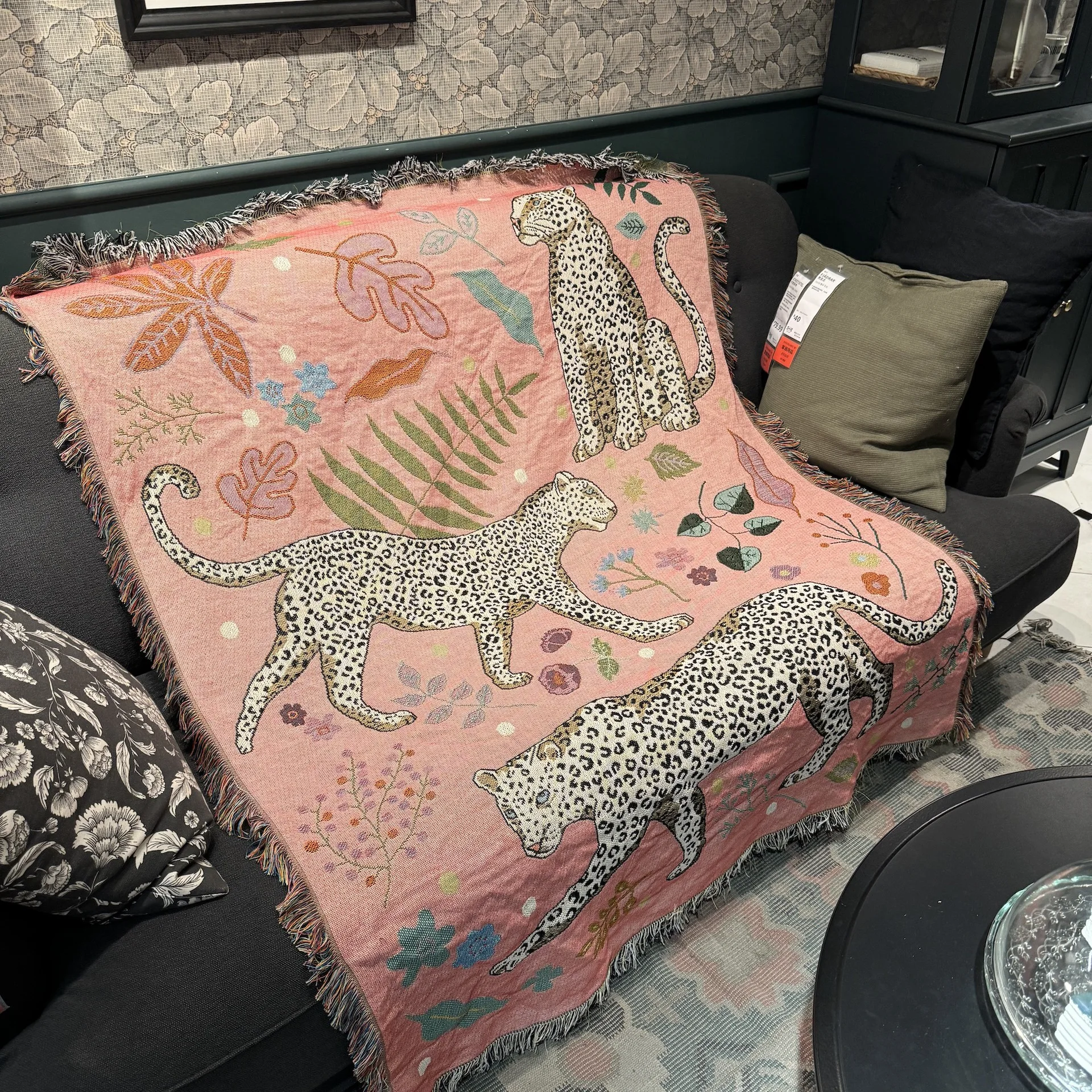 Pink Blankets for Sofa Jacquard Leopard Blanket Knitted Throw Sofa Blanket Bedspread Sofa Cover Fashion Tapestry Dropshipping