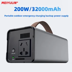 200W Portable Power Supply Station Solar Generator 32000mAh 110V/220V AC Output External Spare Battery For Home Outdoor Camping