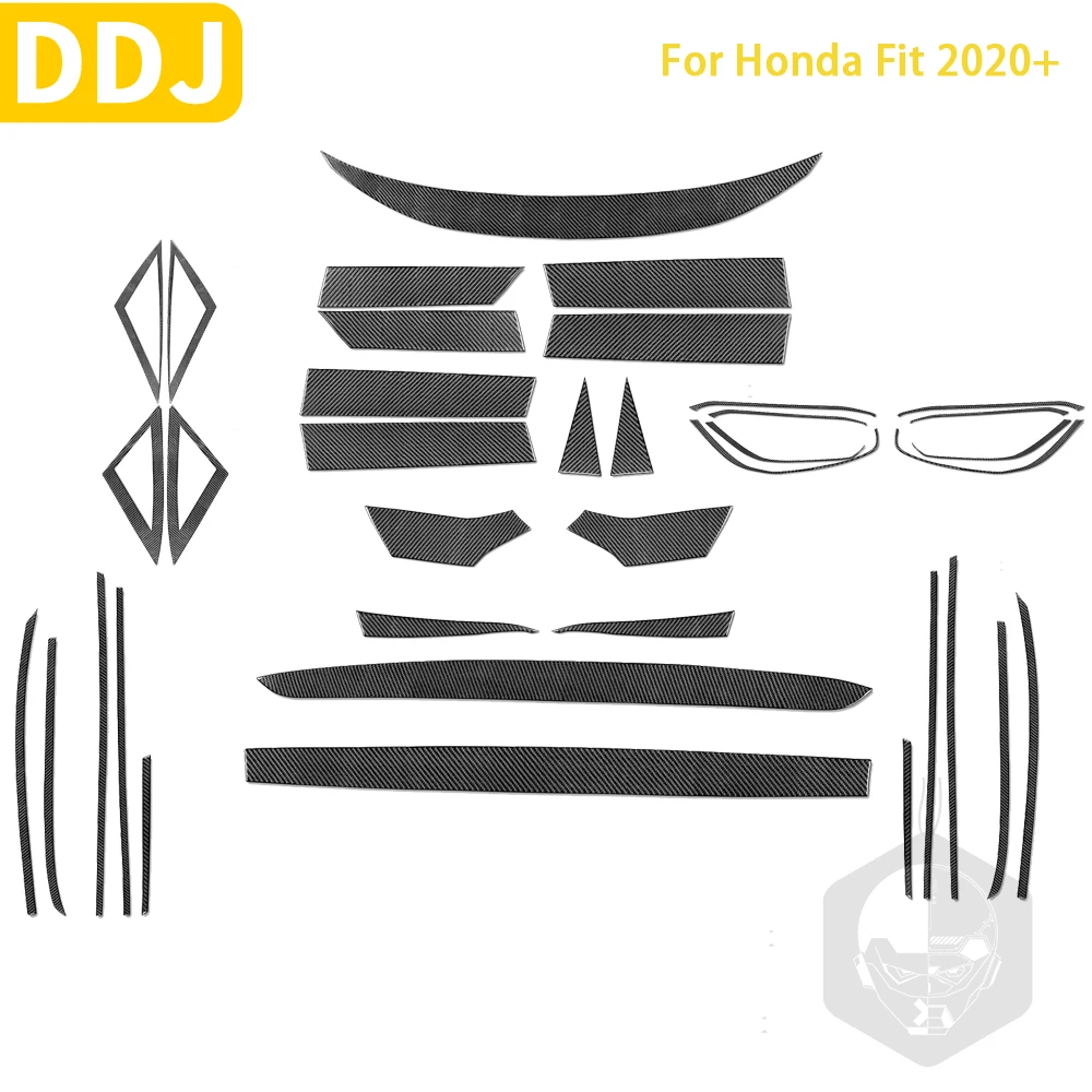 

For Honda Fit 2020+ Accessories Real Carbon Fiber Exterior Car B column Automative Lighting Door Instrument Panel Trim Sticker