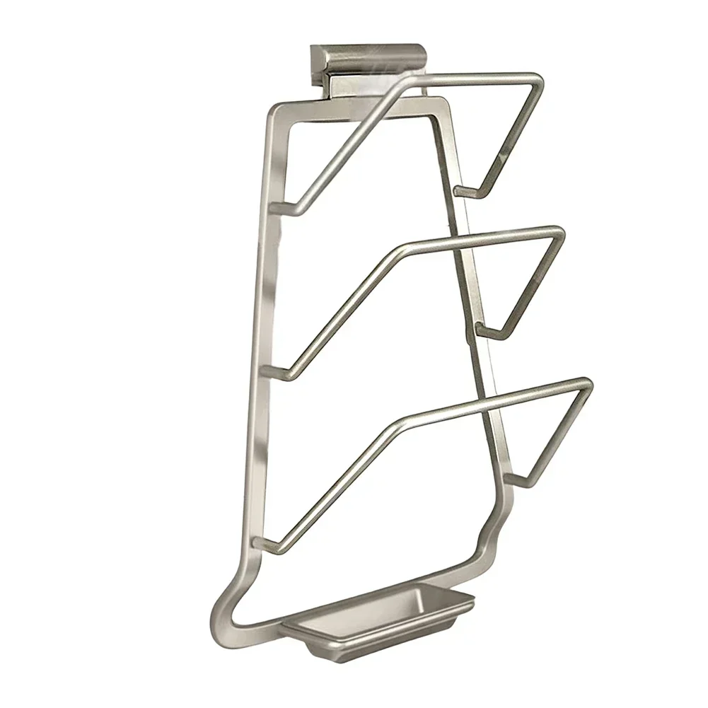 Kitchen Stand Pot Lid Holder While Cooking Heat Resistant Space-saving Design PP Drip Tray 2-in-1 Functionality
