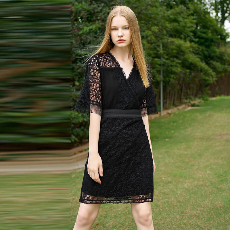 V-Ne Tie Waist One-Piece Pants Floral Lace ort orts Summer 2025 Regular Thin Straight Leg mid Waist Design