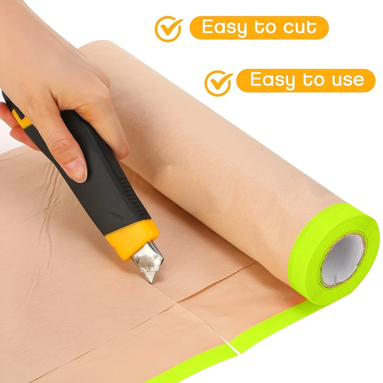 Pre-Taped Masking Paper Wall Treatment Covering For Painting Spray Masking Protective Paper Car Beauty Paint Masking Craft Paper image 3