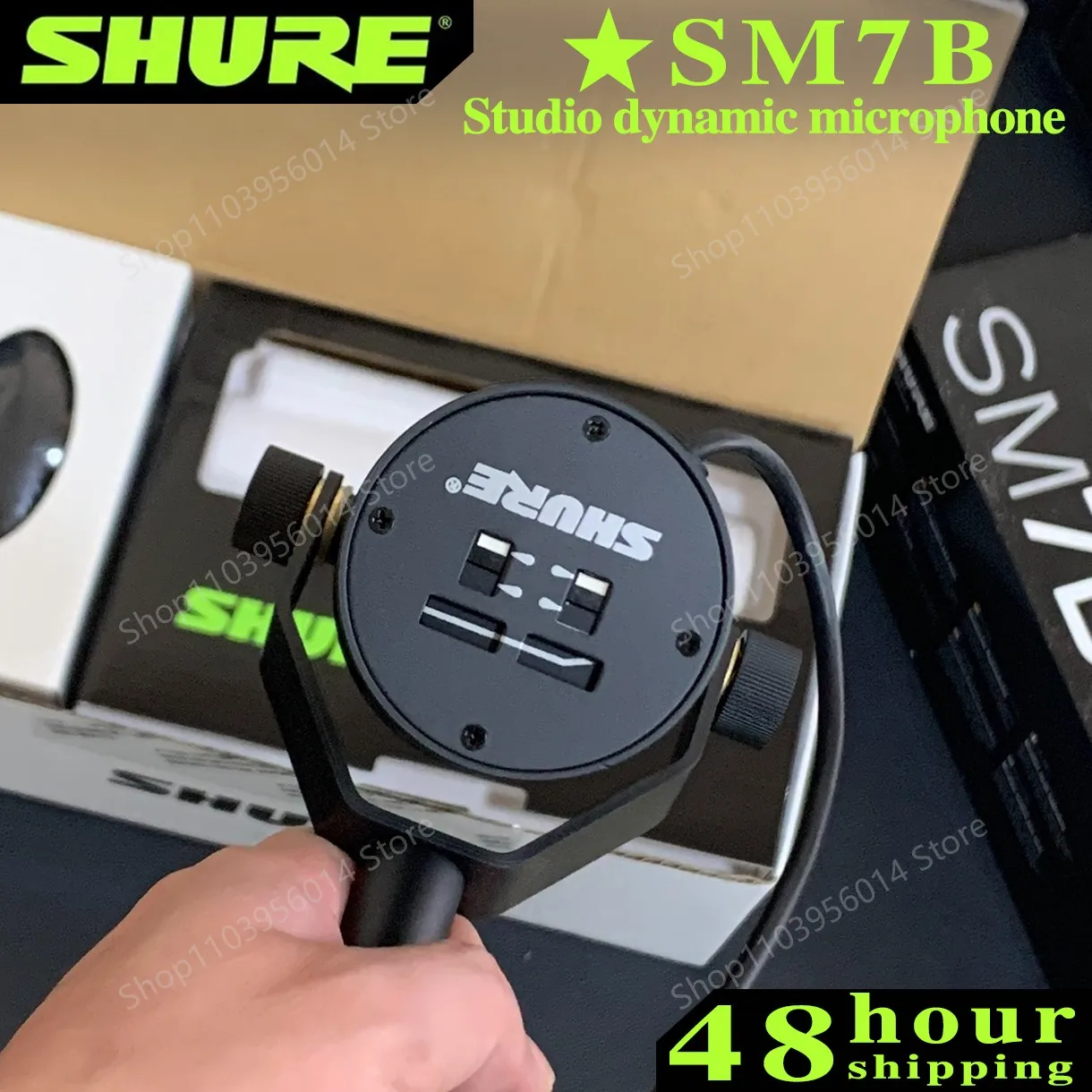 Original Shure SM7B Cardioid Vocal Microphone Studio Selectable Frequency Mic SM7B Microphone Live Recording Podcast Brocasting