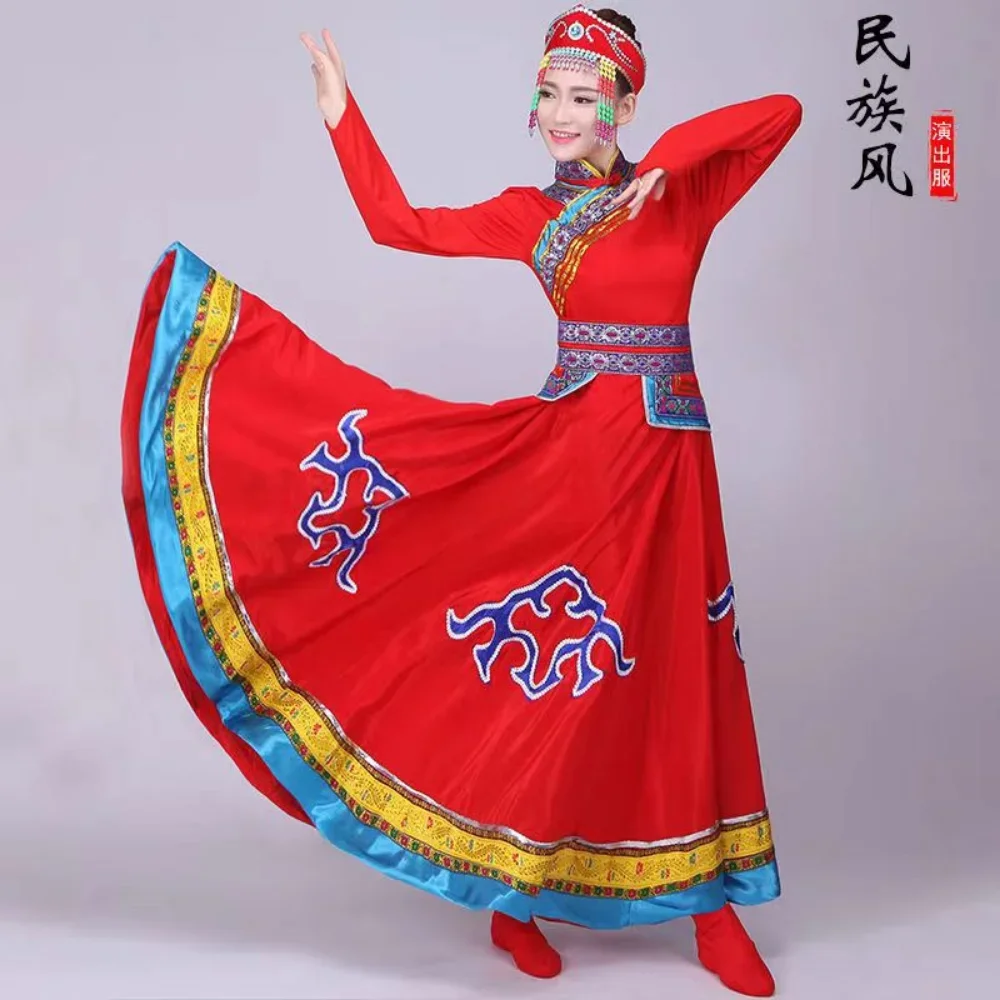 New Mongolian Traditional Clothes Women's Wear Inner Mongolia Dance Costumes Mongolian Gown Adult Minority Costumes Dress