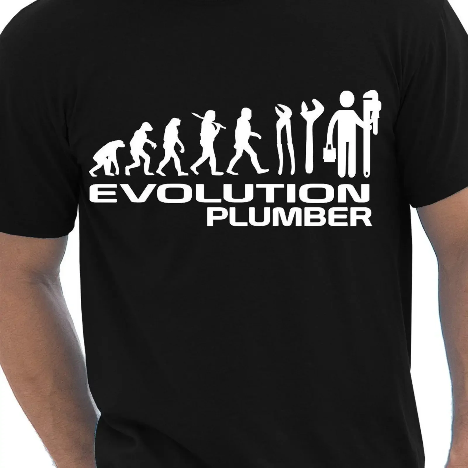 Print4u Evolution Of A Plumber Fathers Day Birthday Novelty Funny T Shirt vintage Washed Comfortable designer clothes