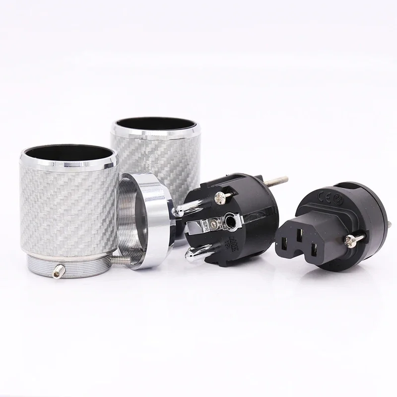 ألياف الكربون الاتحاد الأوروبي التيار الكهربائي المكونات IEC التوصيل الروديوم مطلي موصل hifi