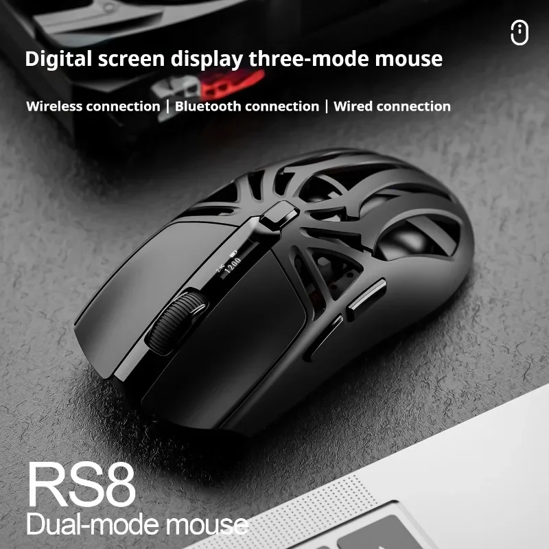 SMAILWOLF RS8 Bluetooth Wireless Mouse Lightweight Three Mode Gaming and Office Mouse for PC Laptop and Mac