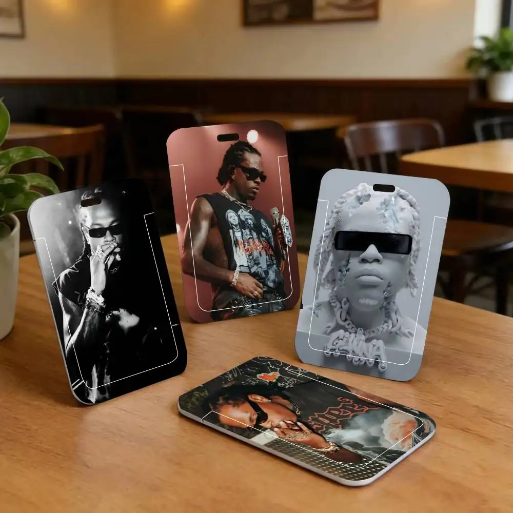 Rapper Singer G-Gunna Anime ID Card Holder Neck Strap Pendant Door Badge Holder Lanyards Keychain Work Credential Case Gift