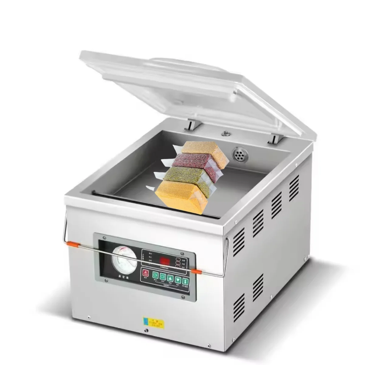 

Desktop grain cereal bean nuts snack food vacuum packaging machine /meat salmon vacuum sealer packing machine HJ-DZ300/1F