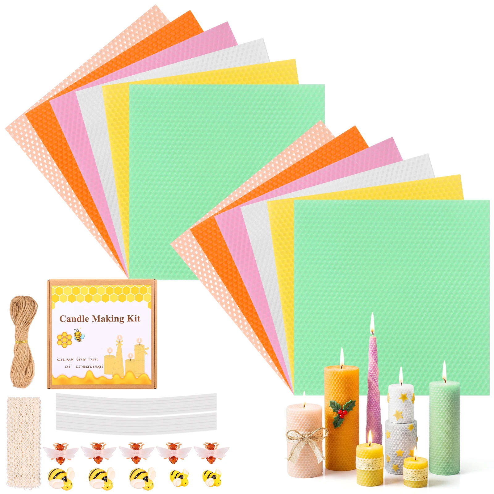 Beeswax Sheet Roll - Kit de 12 Folhas de Cera