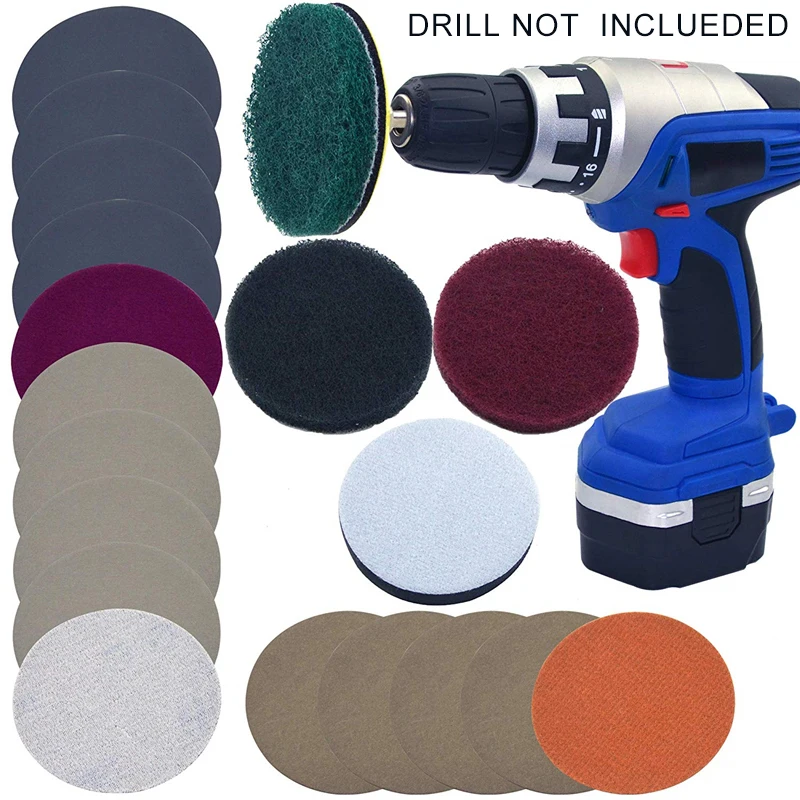 Professional Headlight Cleaning Kit Restore Headlight Performance with Scouring Cloth Sandpaper and Polishing Pad